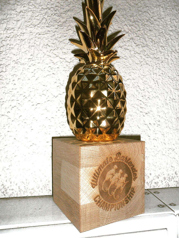 Pokale Ananas auf Eiche „U.B.C. 2016“
