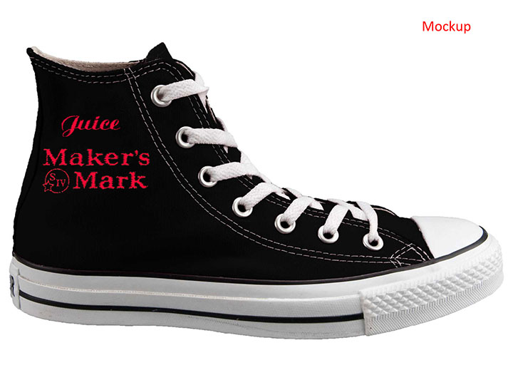Chuck’s bestickt „Maker’s Mark-Promo Juice Bar“