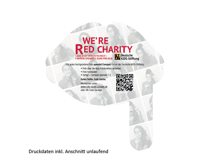 Selfie-Flyer „WE‘RE RED Charity-Aktion @Rote Nacht der Bars“