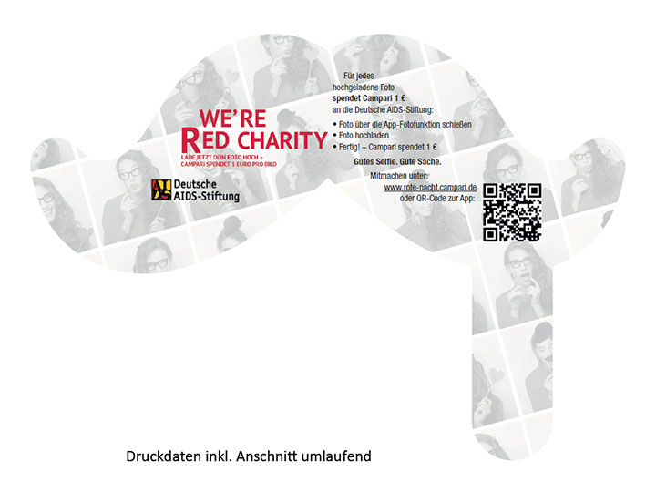 Selfie-Flyer „WE‘RE RED Charity-Aktion @Rote Nacht der Bars“